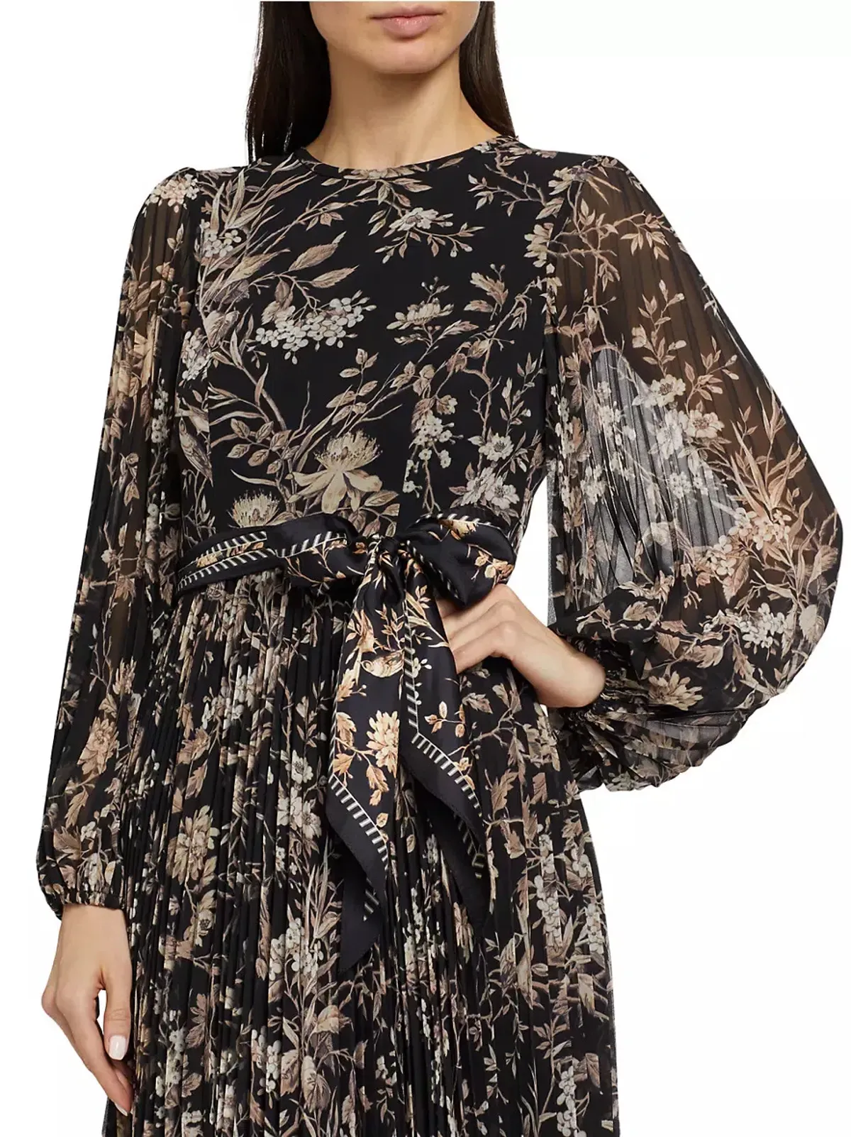 Zimmermann Sunray Long Sleeve Midi Dress in Black Mockingbird Size 1 / AU 10 - Image 2