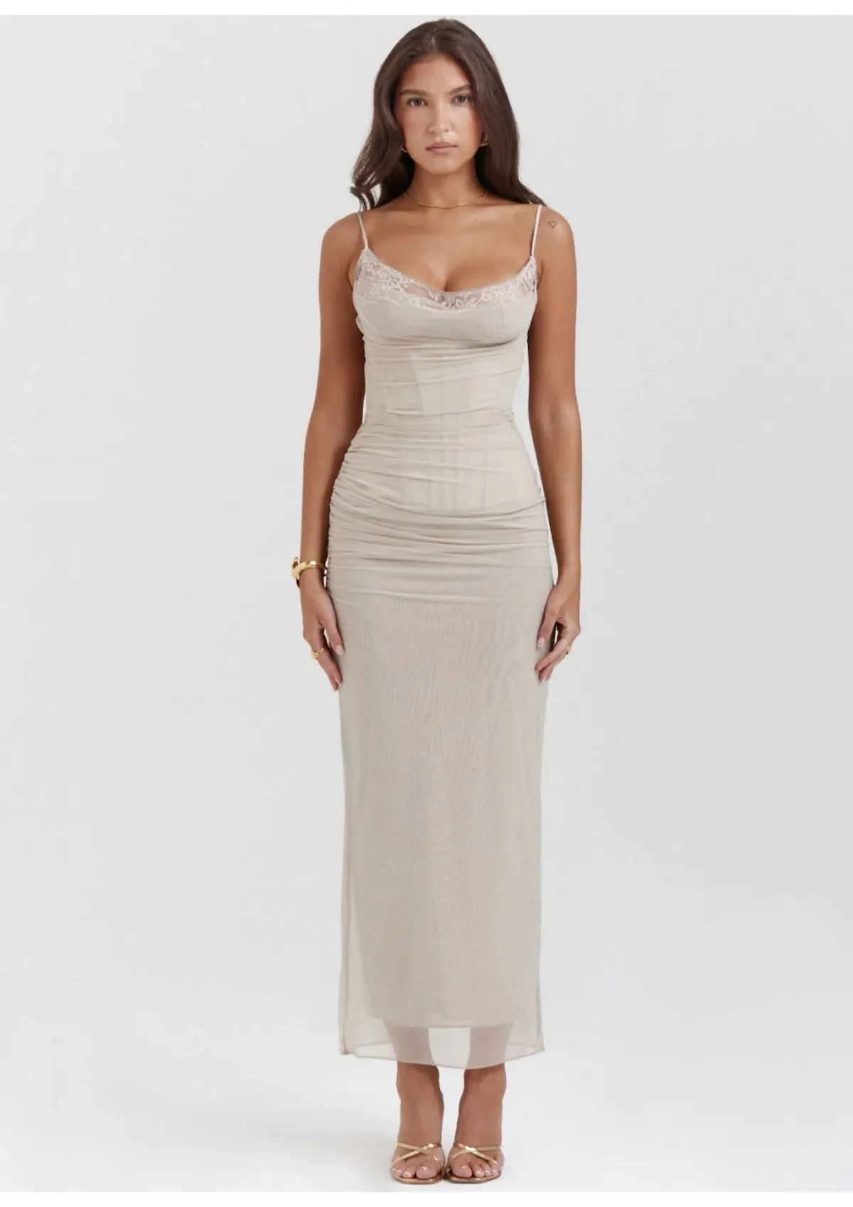 House of CB Nalini Maxi Dress in Sand Size S / AU 8 (Bigger cup) - Image 1