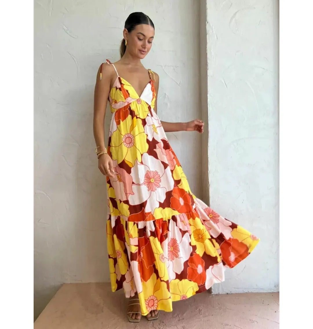 Steele Farida Dress Flower Power Print Size AU 10 for rent on The Volte - main image