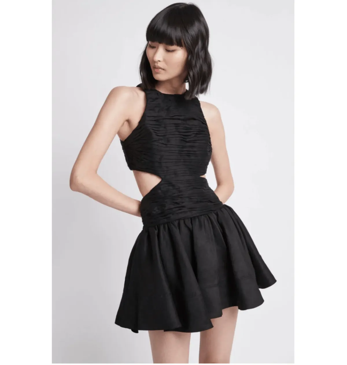 Aje Black Cut Out Mini Dress Black Size AU 12 - Image 2