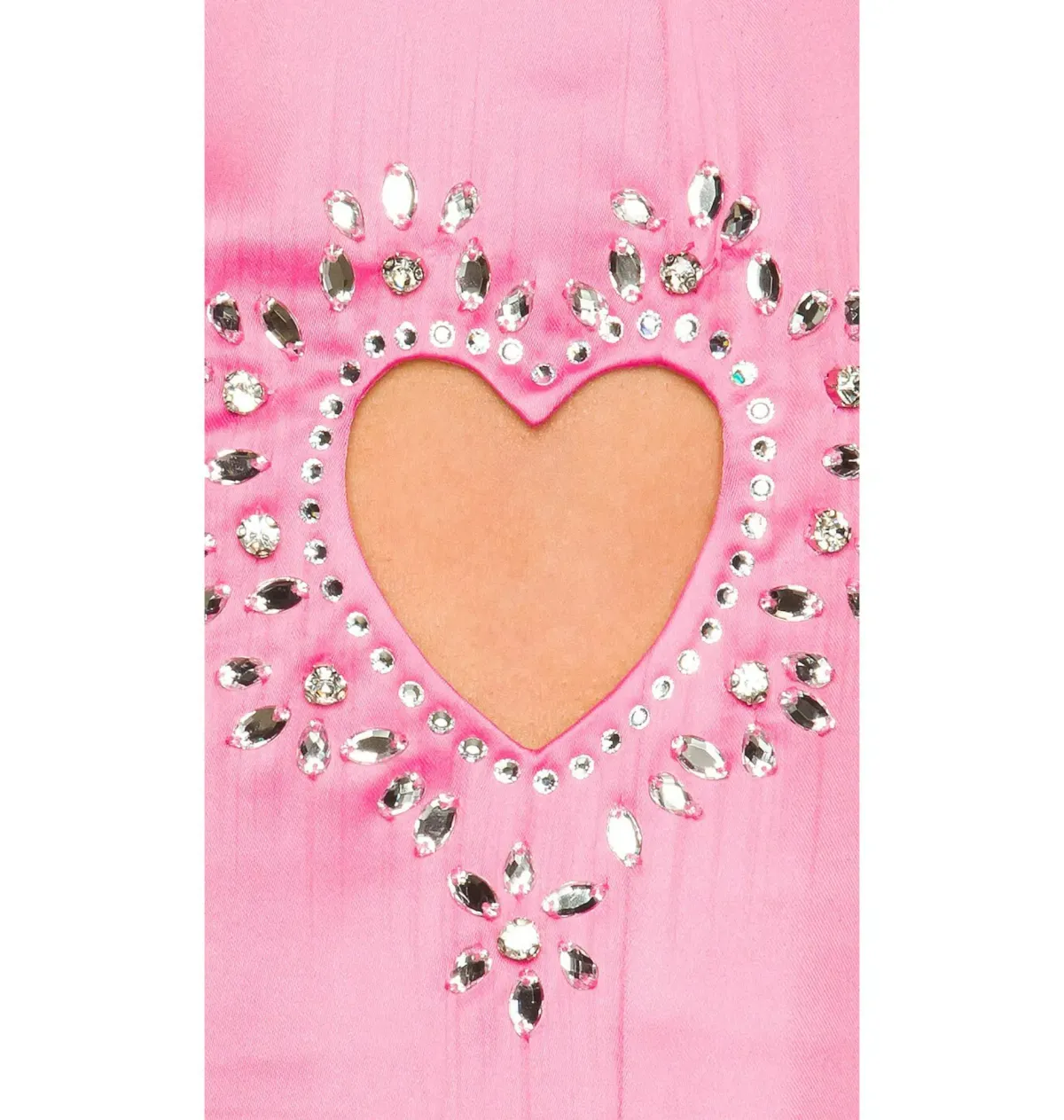 For Love & Lemons Hazel Rhinestone Heart Mini Skirt Pink Size AU 10 - Image 4