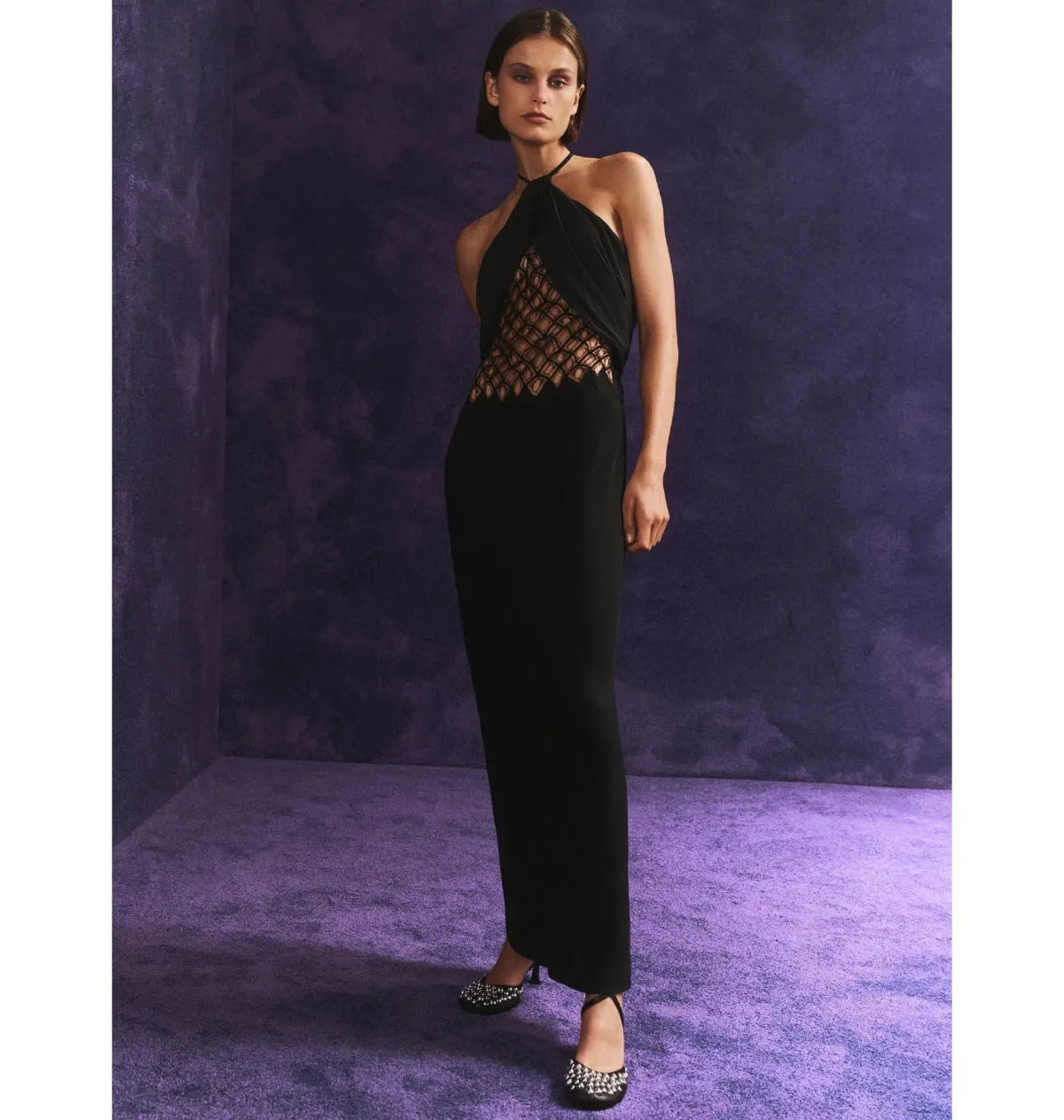 Christopher Esber Fluted Silk Column Dress Black Size AU 8 - Image 2