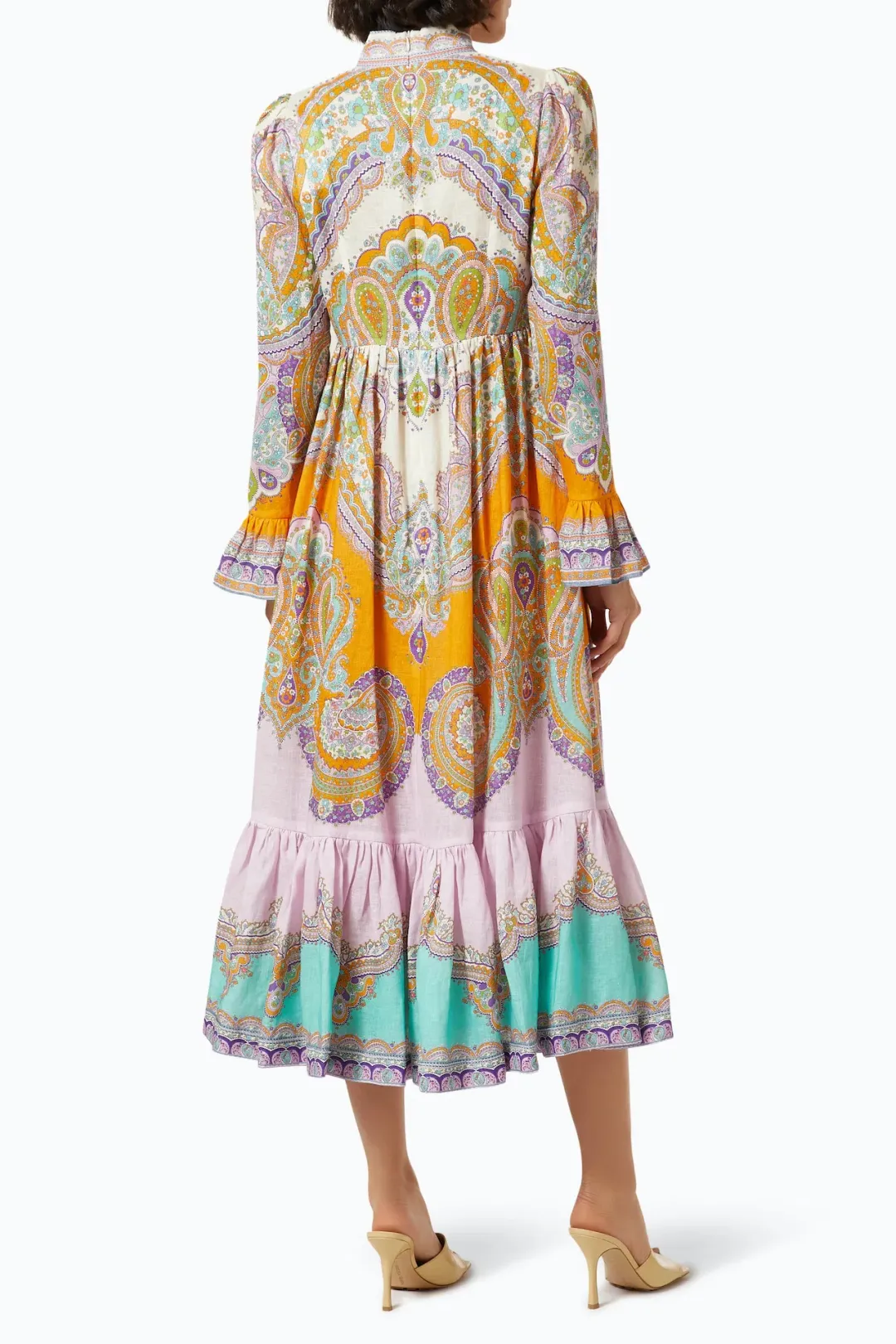 Zimmermann Lola Paisley Midi Dress Daisy Paisley Size 0 / AU 8 for rent on The Volte - main image