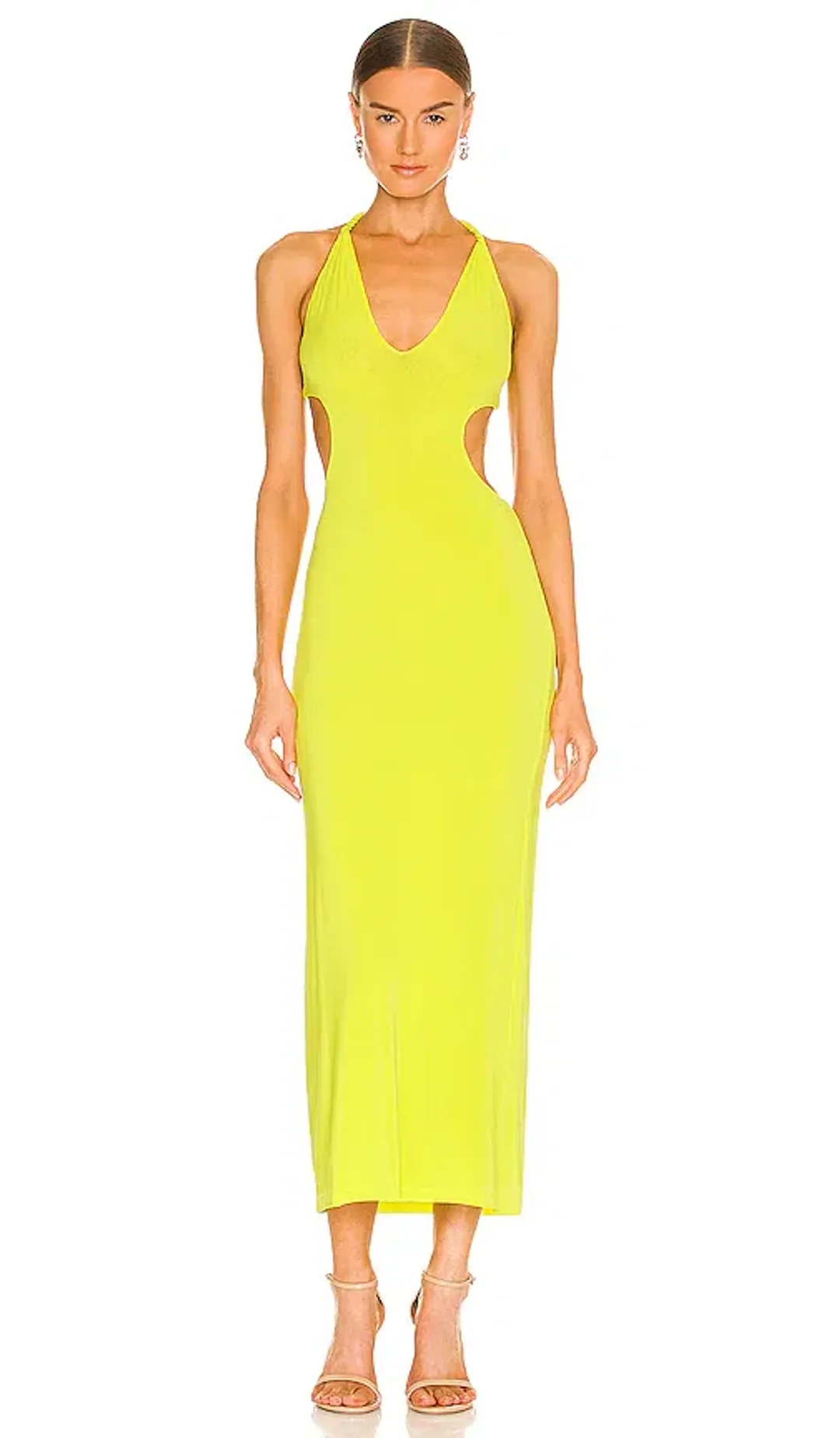 Dion Lee V Neck Rope Dress Acid Yellow Size 8 for rent on The Volte - main image