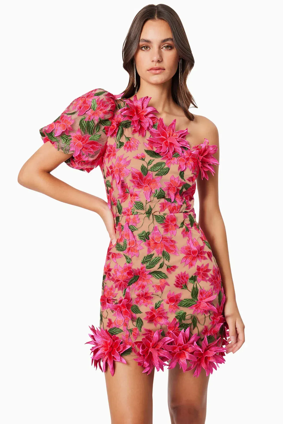 Elliatt Valentina One Shoulder Mini Dress Floral Size S / AU 8 for rent on The Volte - main image