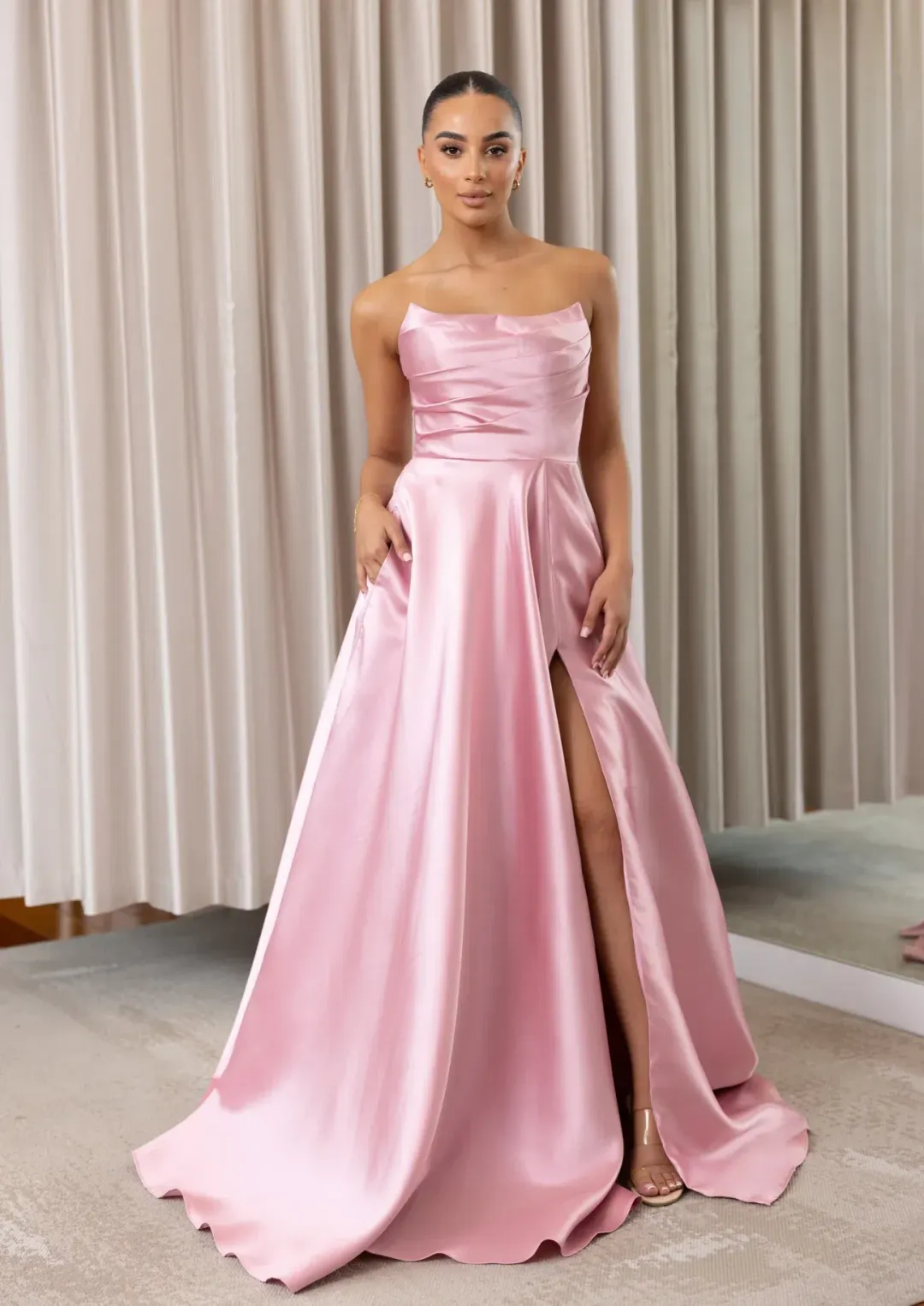 Nicoletta Emmeline Gown in Soft Pink Size 8   for rent on The Volte - main image