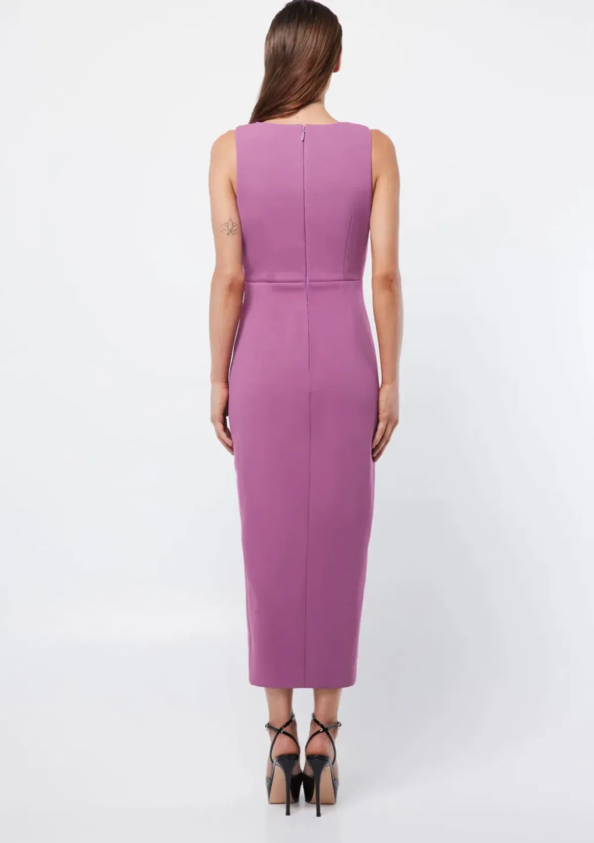 Mossman Virtuous Midi Dress in Mauve Size 8 - Image 2