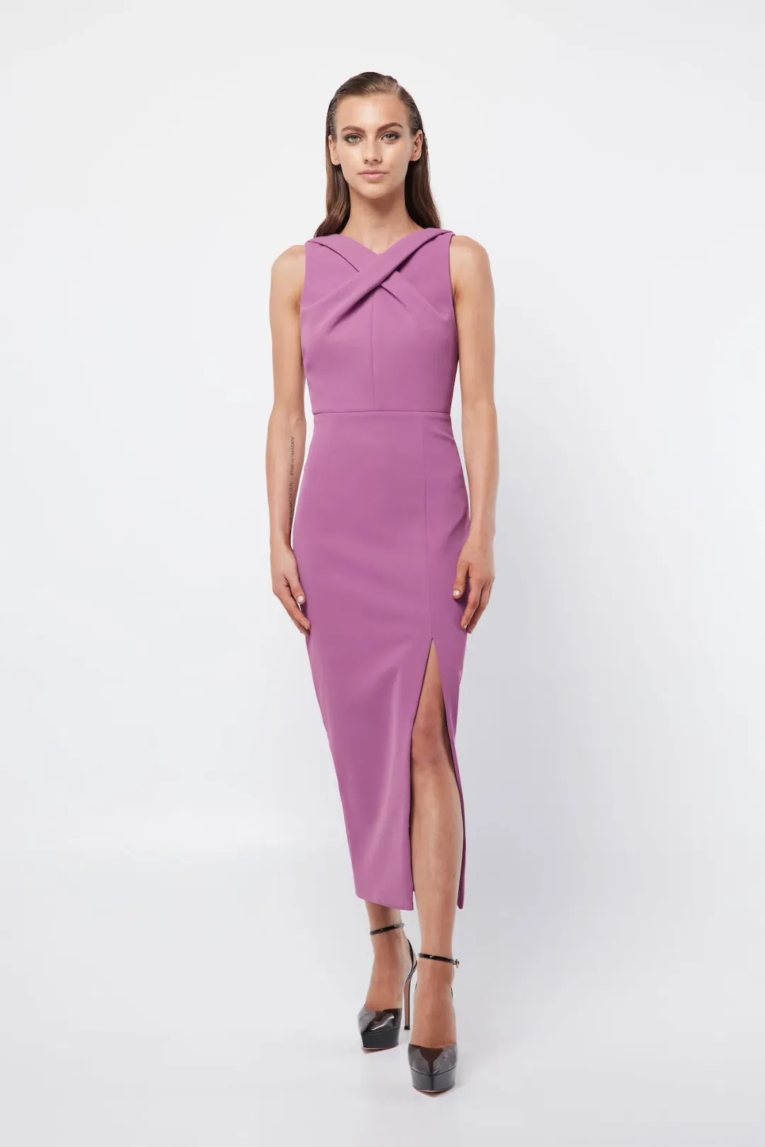 Mossman Virtuous Midi Dress in Mauve Size 8 for rent on The Volte - main image
