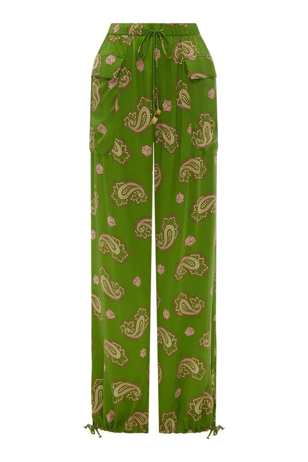 Alemais Dice Silk Shirt and Pant Set Green Size AU 14 for rent on The Volte - main image