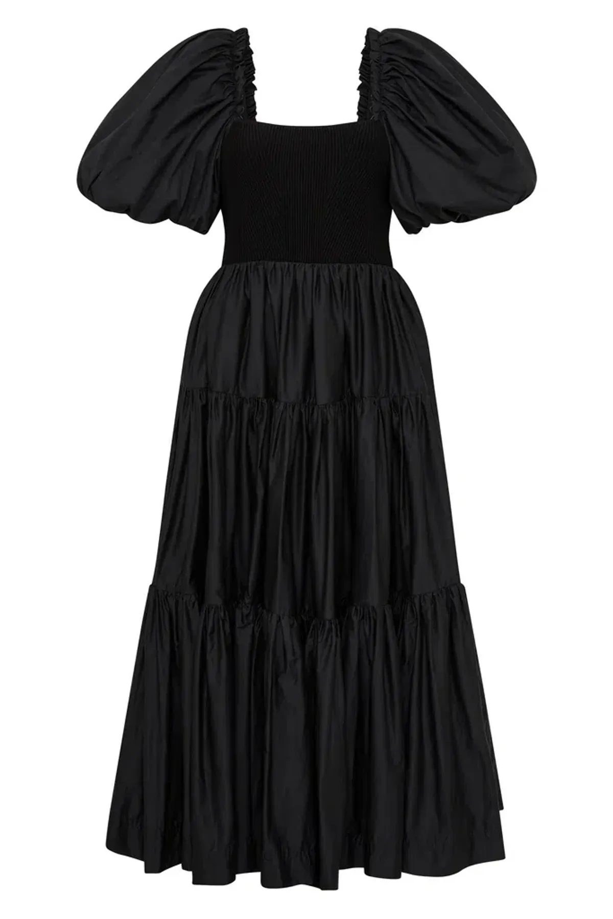 Aje Casa Puff Sleeve Midi Dress in Black Size 12 - Image 4