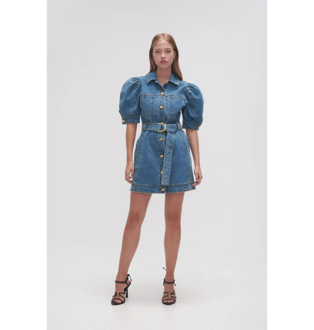 Aje Adriana Puff Sleeve Mini Dress 90's Wash Size AU 8  - Image 1
