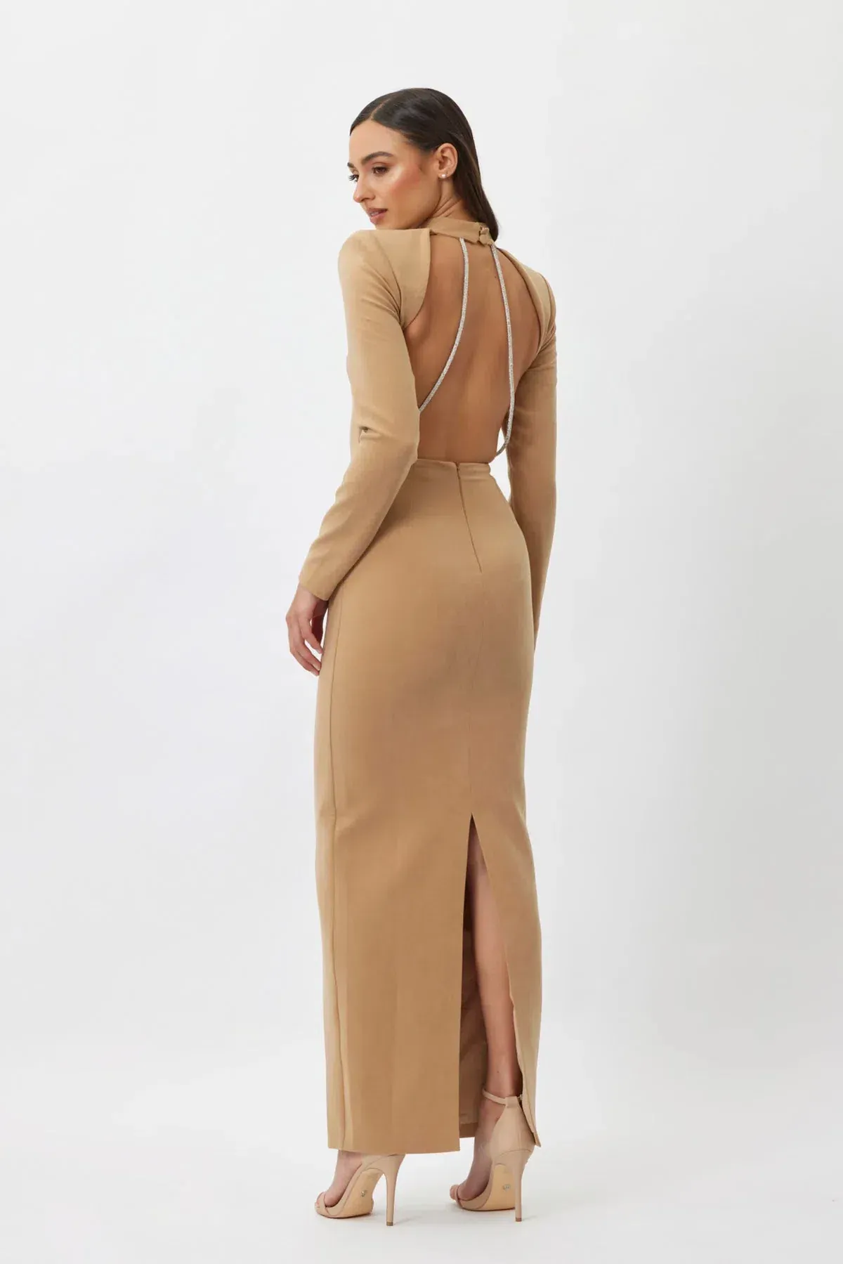 BIANCA & BRIDGETT MACKENZIE BACKLESS DRESS BEIGE - Image 2