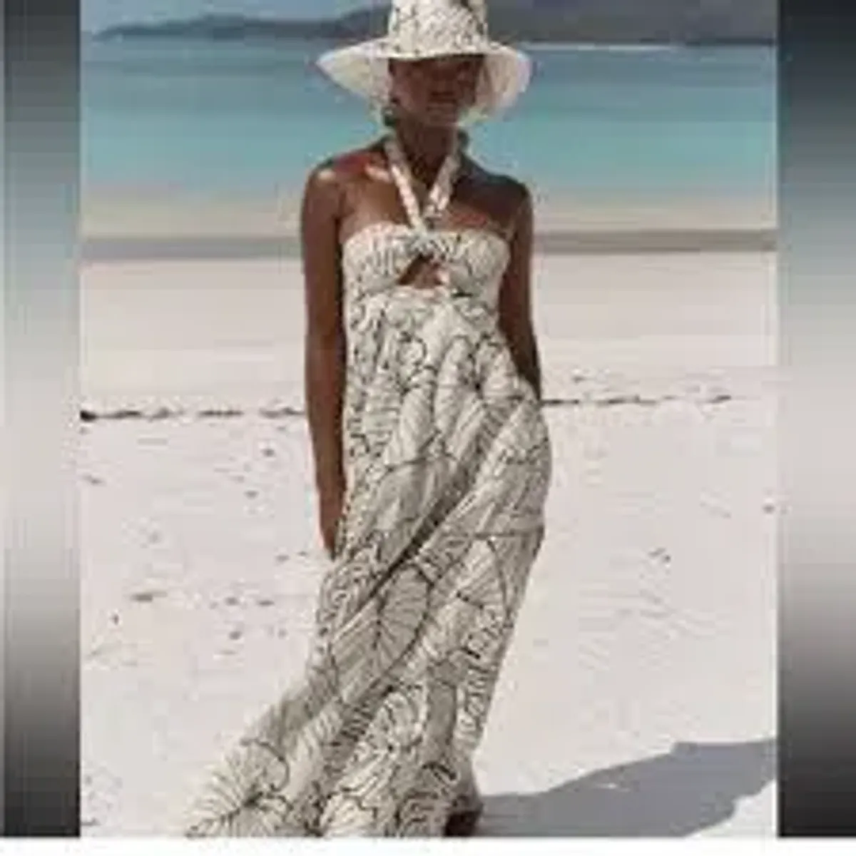 Dissh Malta Palm Linen Halter Maxi Dress size 8  - Image 3