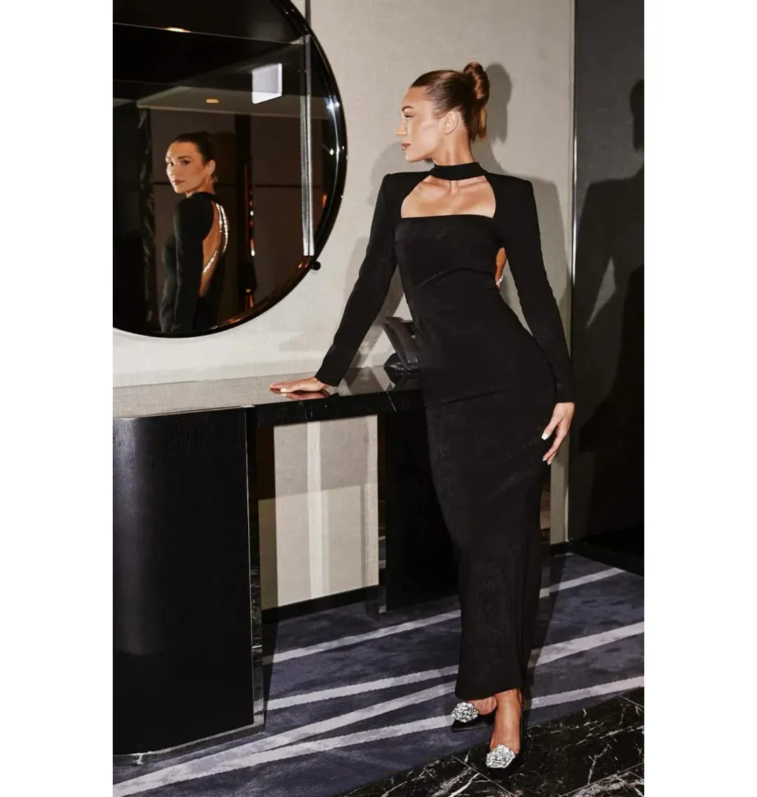 Bianca & Bridgett Mackenzie Backless Dress Black Size AU 6 for rent on The Volte - main image