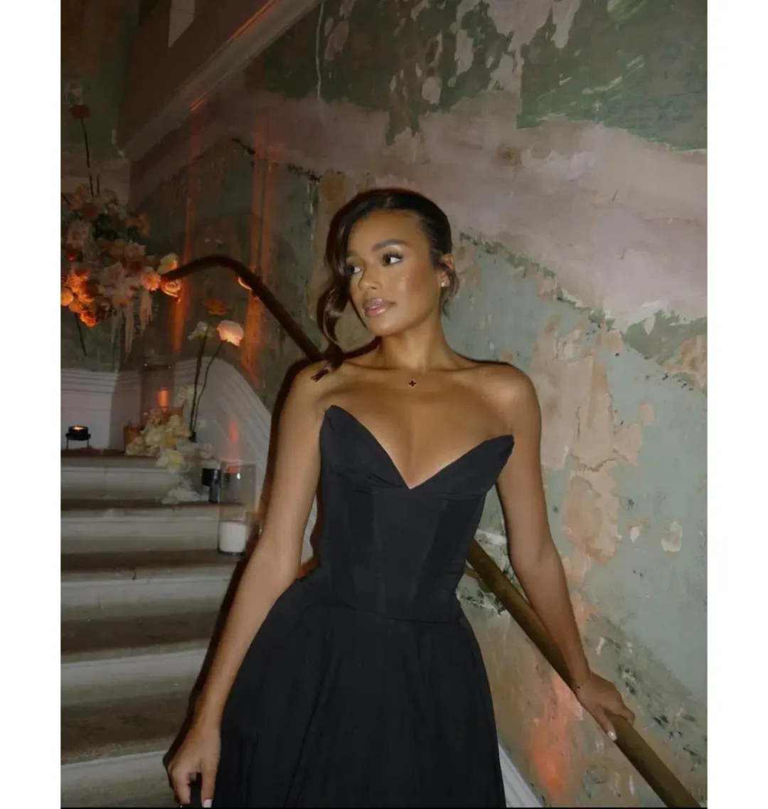House of CB Lady Strapless Midi Dress Black Size AU 8  for rent on The Volte - main image