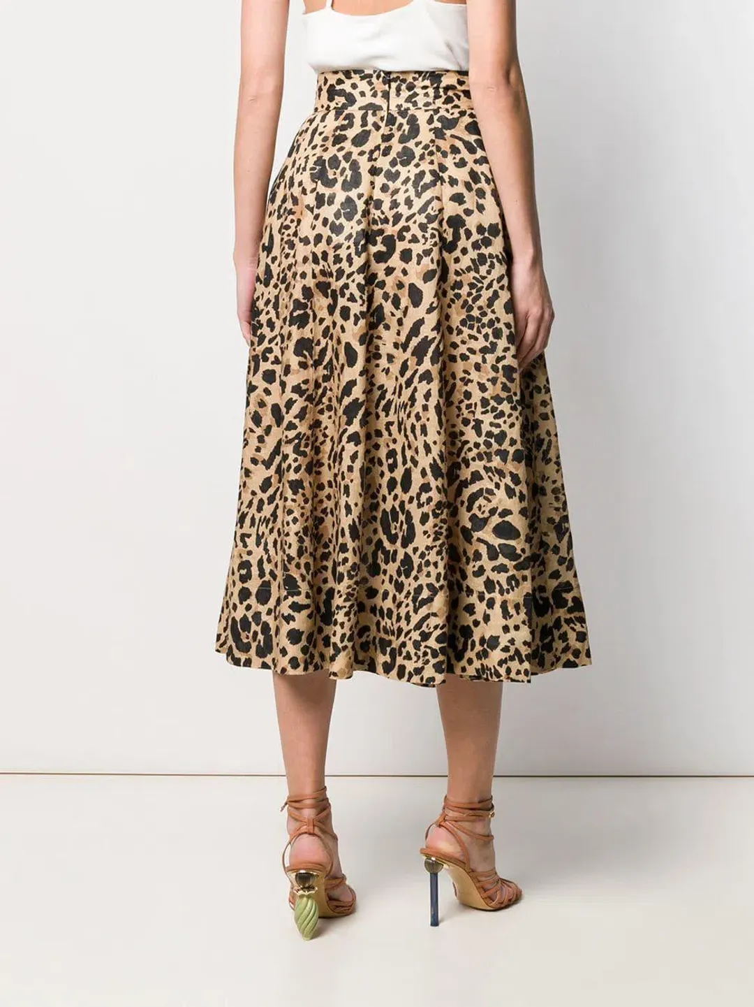 Zimmermann Veneto Linen Skirt Leopard Print Size 6 for rent on The Volte - main image