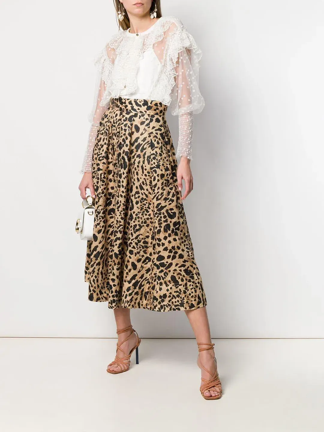 Zimmermann Veneto Linen Skirt Leopard Print Size 6 for rent on The Volte - main image
