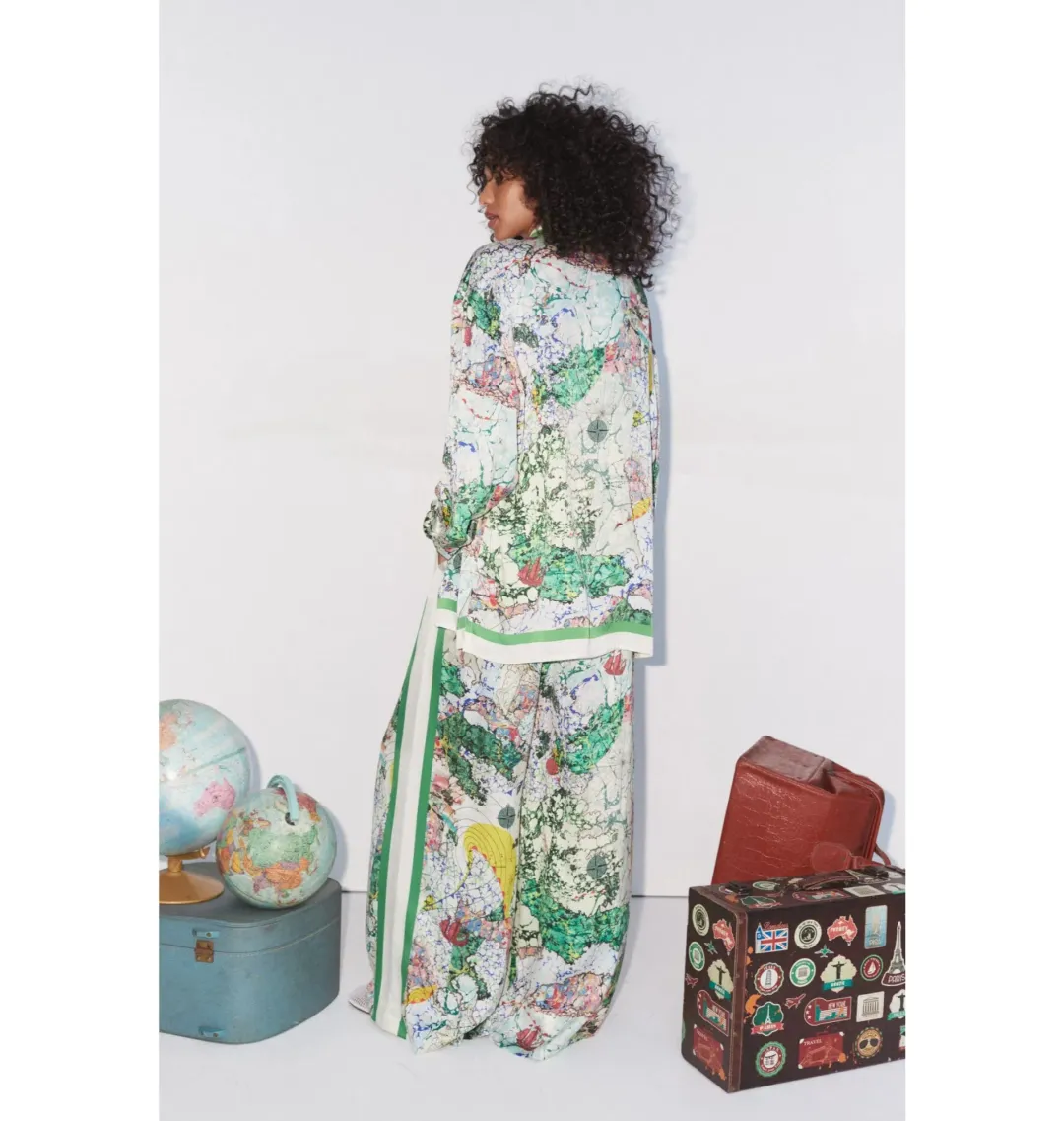 Alemais Odyssey Silk Shirt and Pant Set Multi Size AU 16 for rent on The Volte - main image