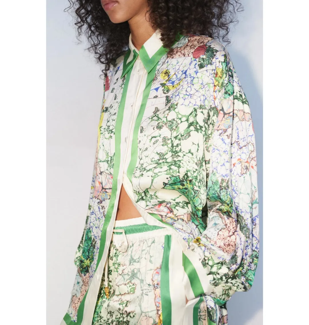 Alemais Odyssey Silk Shirt and Pant Set Multi Size AU 16 for rent on The Volte - main image