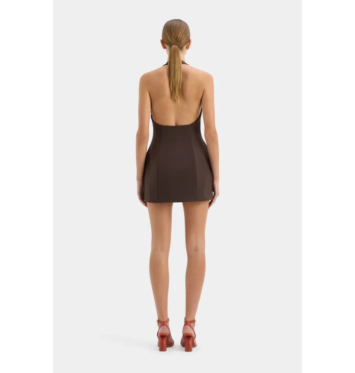 Sir the Label Sandrine Halter Mini Dress Chocolate Size 1 / AU 8 - Image 3
