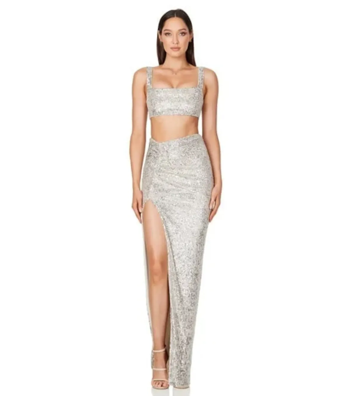 Nookie Liberty Crop + Skirt Set Silver Size S/Au 8 - Image 1