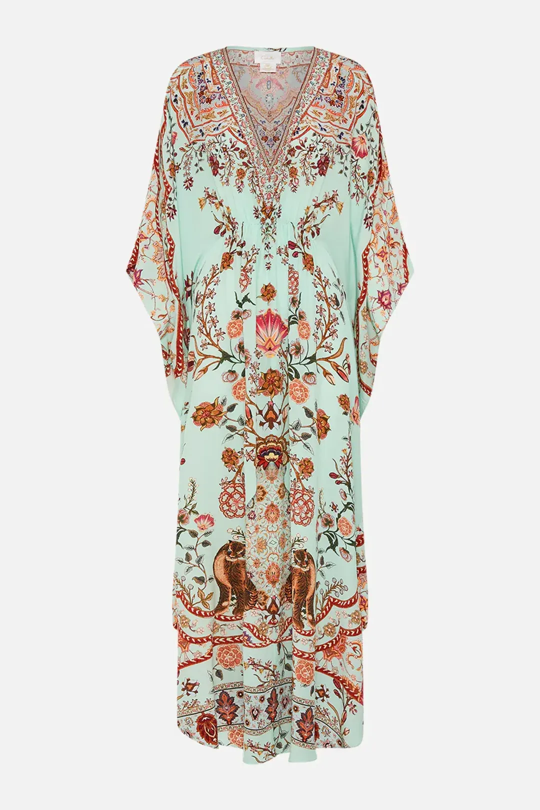 Camilla Weaving Worlds Gathered Waist Kaftan Floral One Size for rent on The Volte - main image