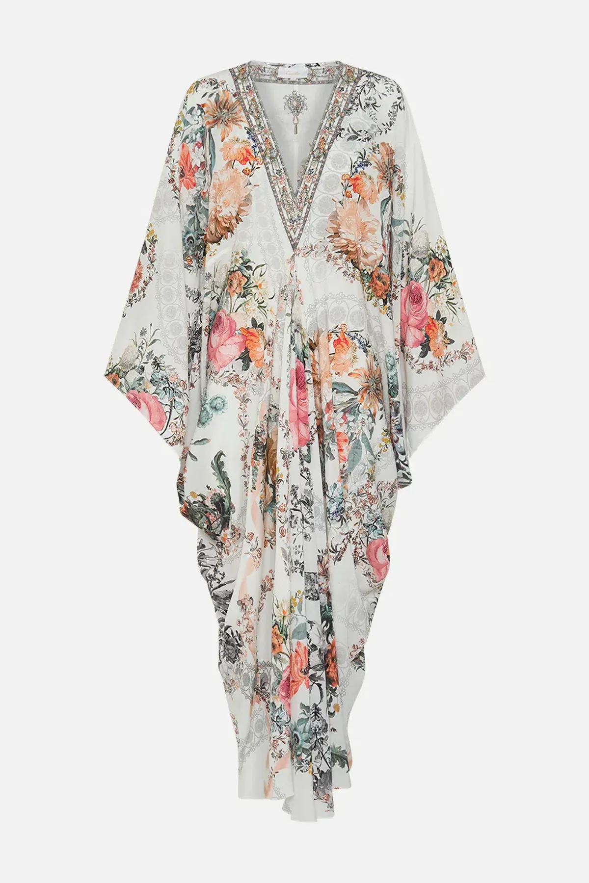 Camilla De Haar Memoirs T-Shape Long Kaftan Floral One Size - Image 8
