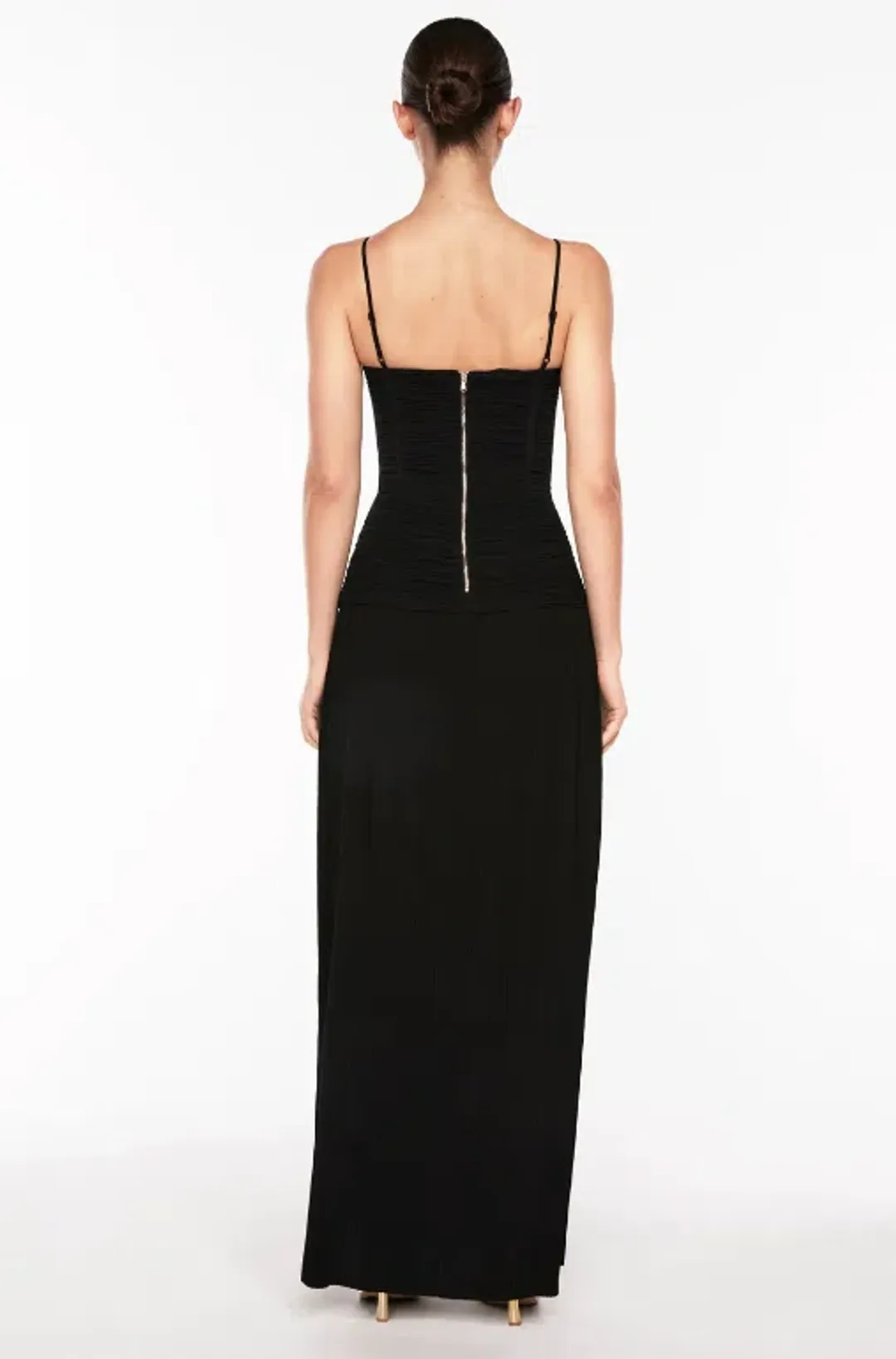 Manning Cartell Double Time Pleat Maxi Dress Black Size AU 6 for rent on The Volte - main image