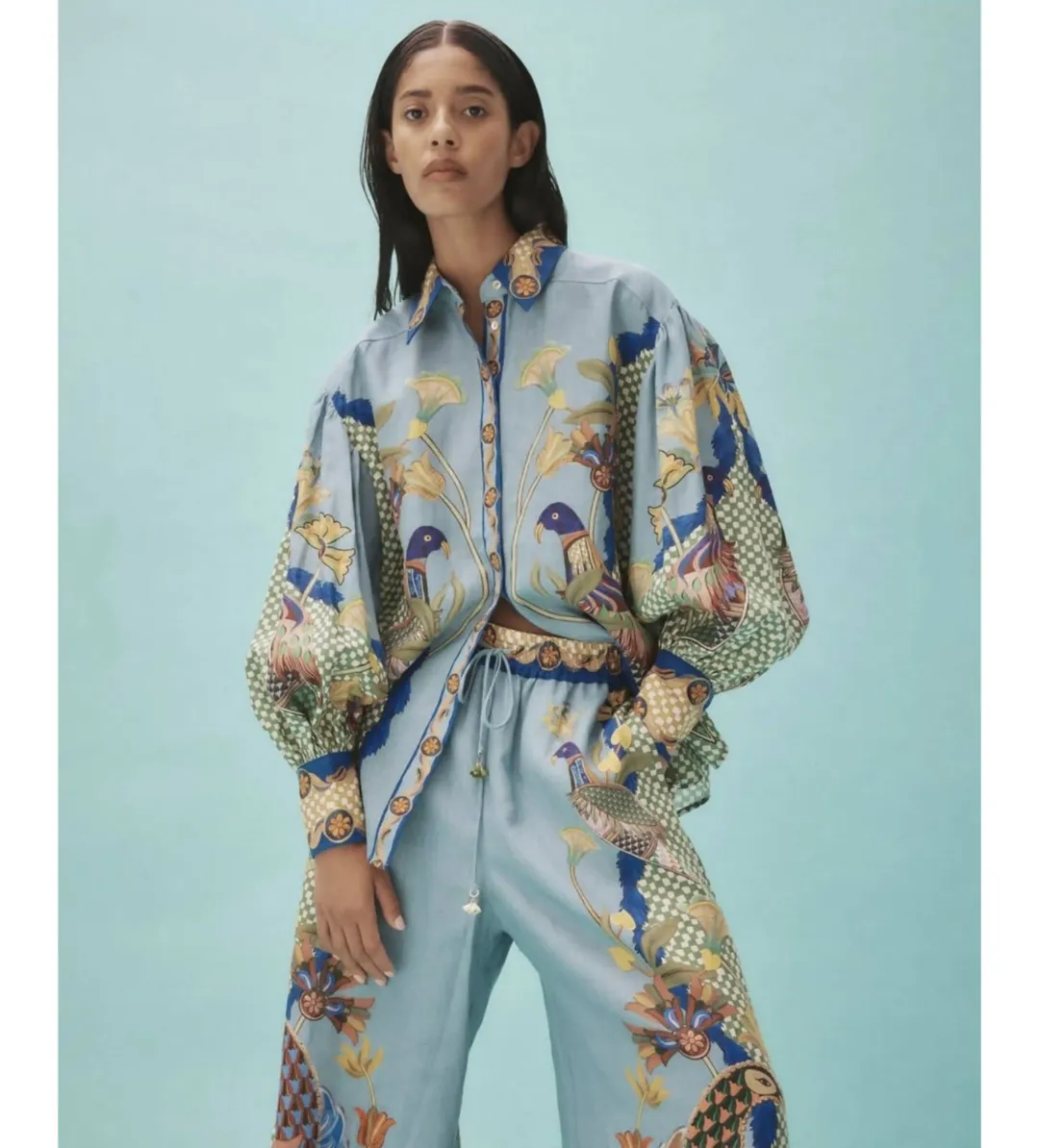 Alemais Gilly Shirt and Pant Set Print Size 12 for rent on The Volte - main image