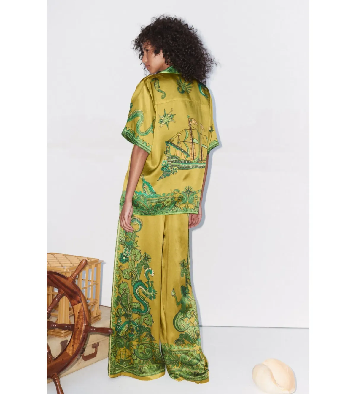 Alemais Solaris Silk Shirt and Pant Set Multi/Print Size 16  - Image 2