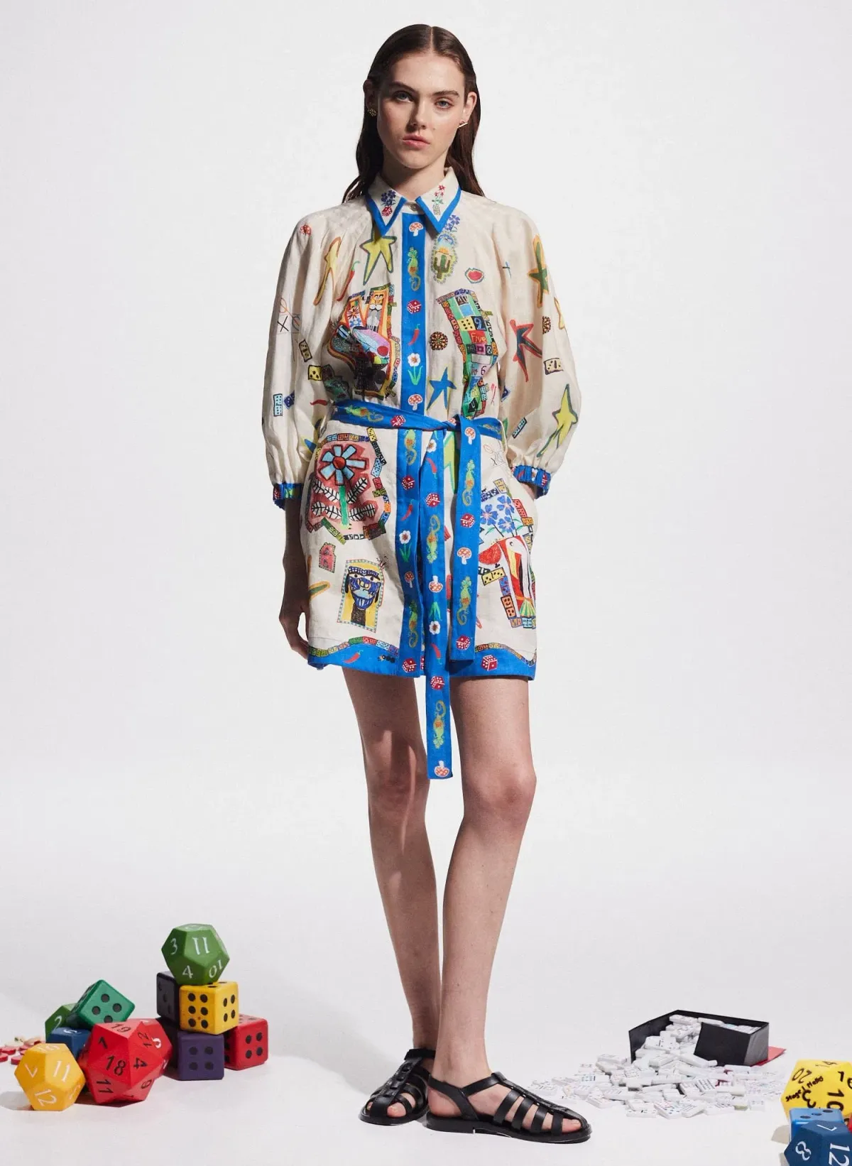 Alemais Players Mini Dress Multi Size AU 16 - Image 1