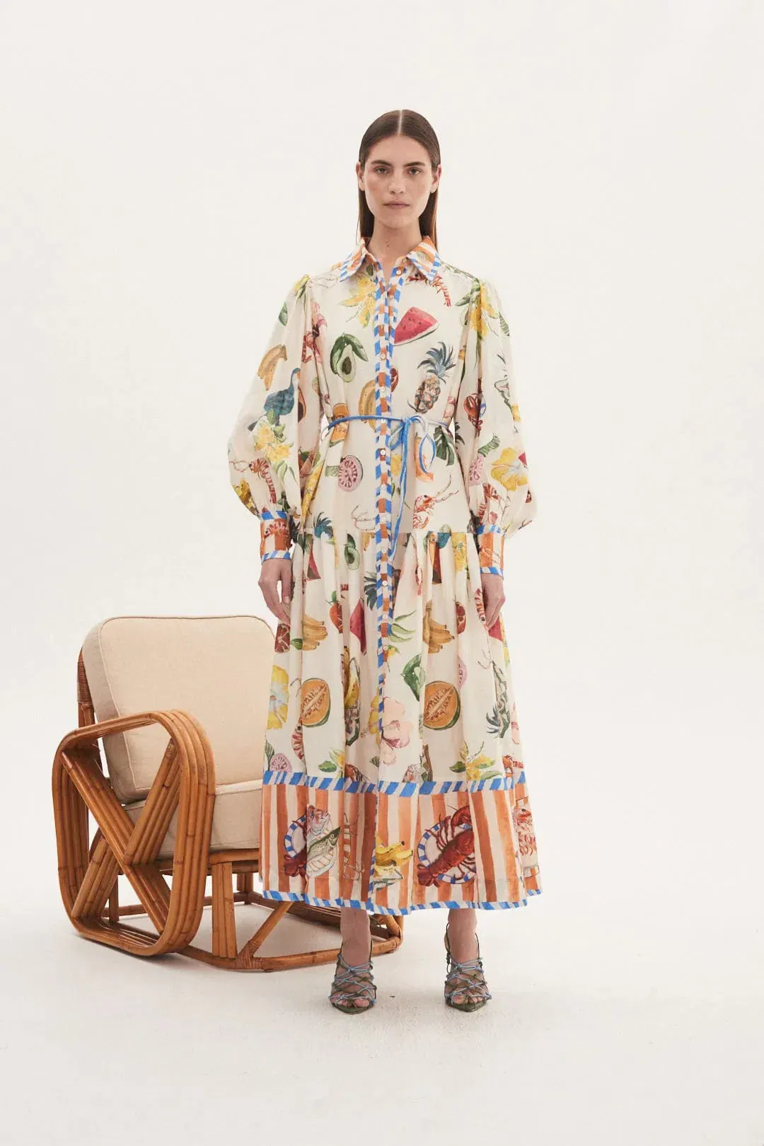 Alemais Theo Shirtdress Multi/Print Size AU 12 for rent on The Volte - main image