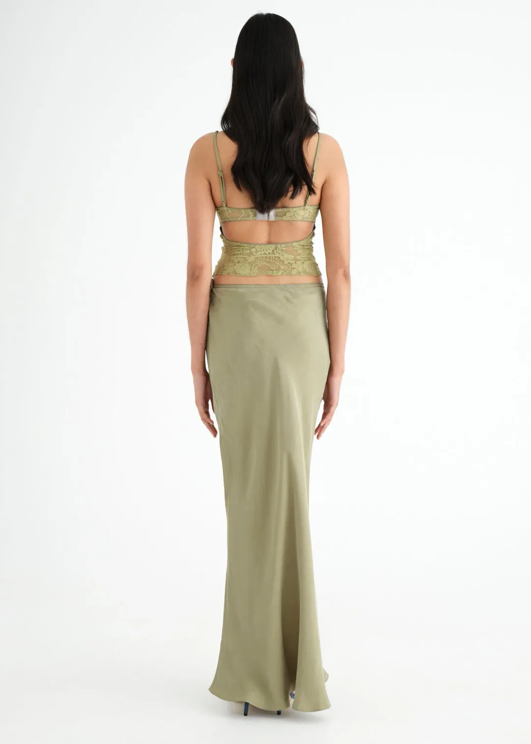 Benni Miko Cami Top and Skirt Set Pear Green Size 8 for rent on The Volte - main image