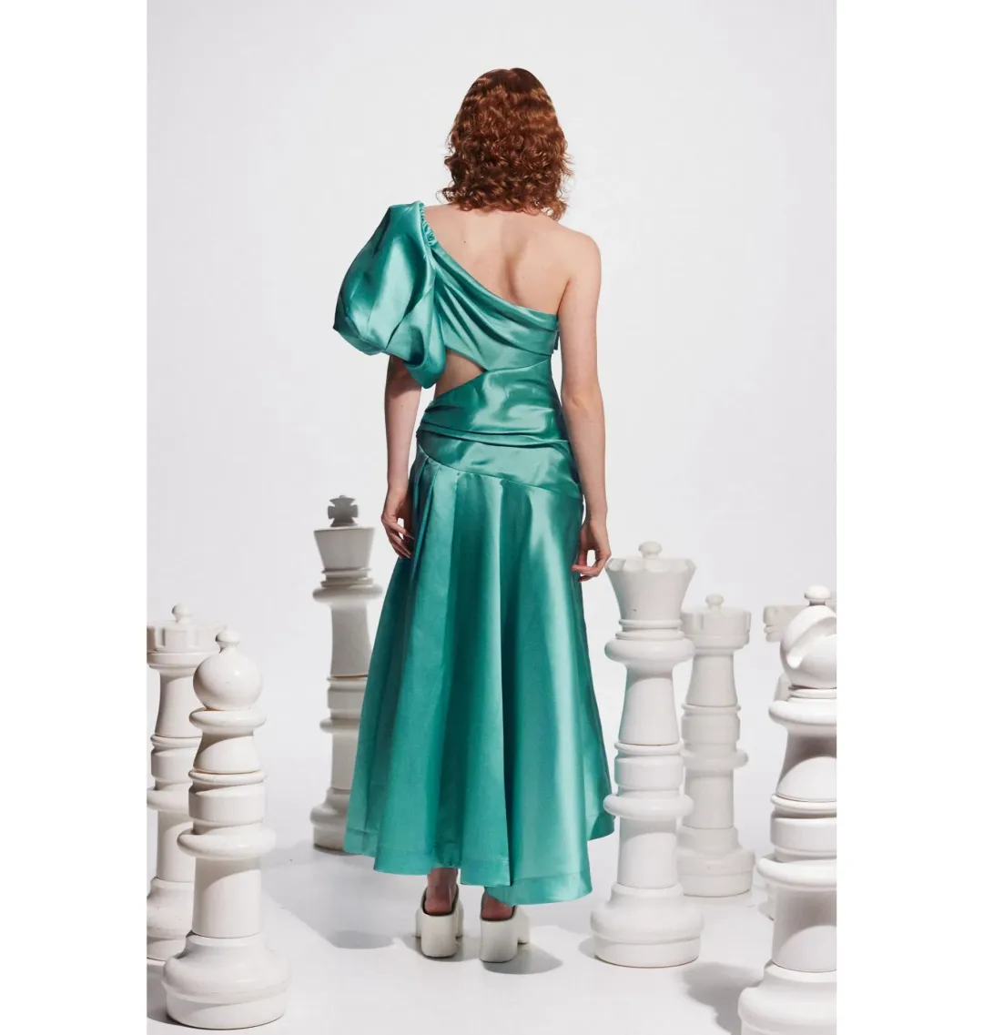 Alemais Regent Gown Jade Green Size AU 14  for rent on The Volte - main image
