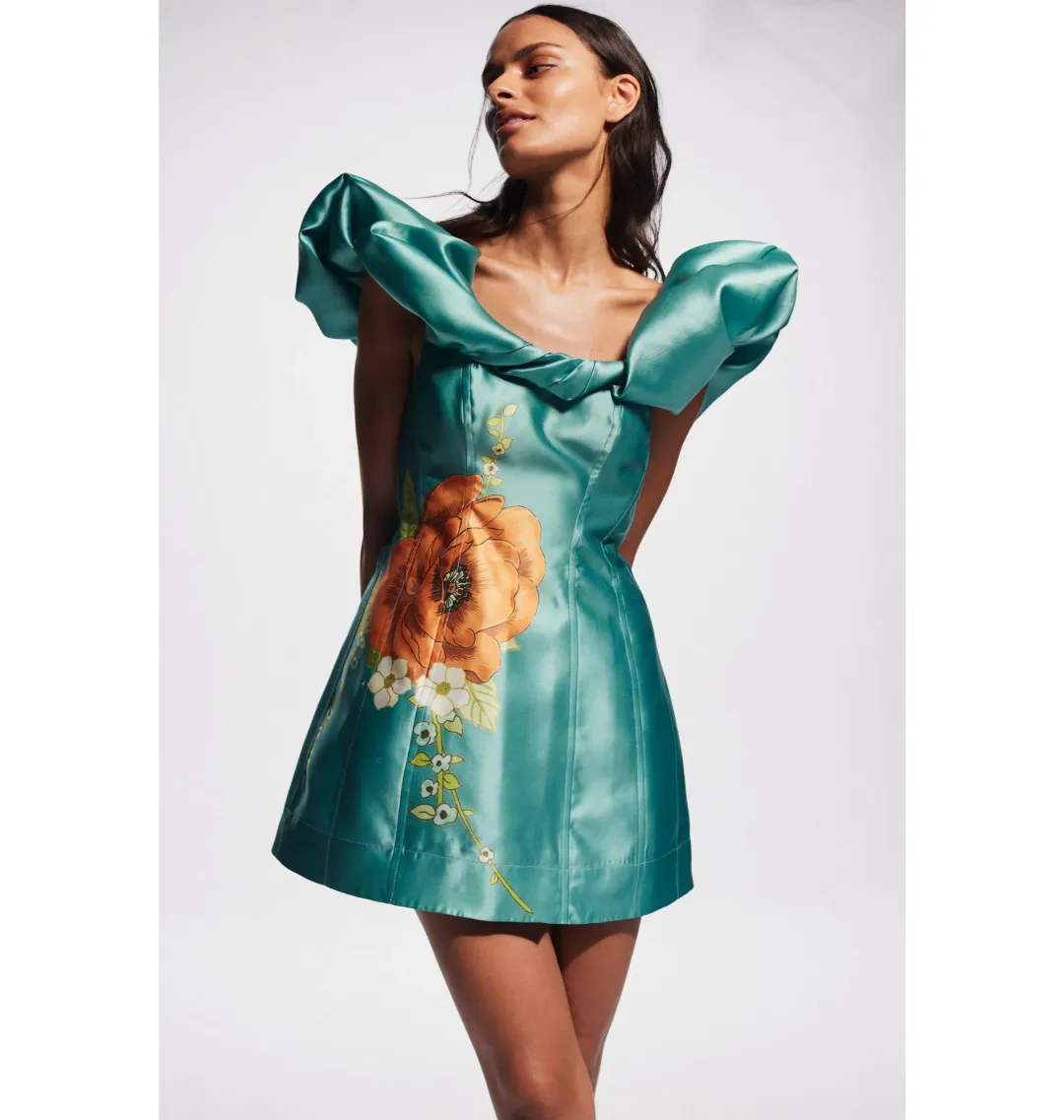 Alemais Regent Mini Dress Jade Green Size AU 14 for rent on The Volte - main image