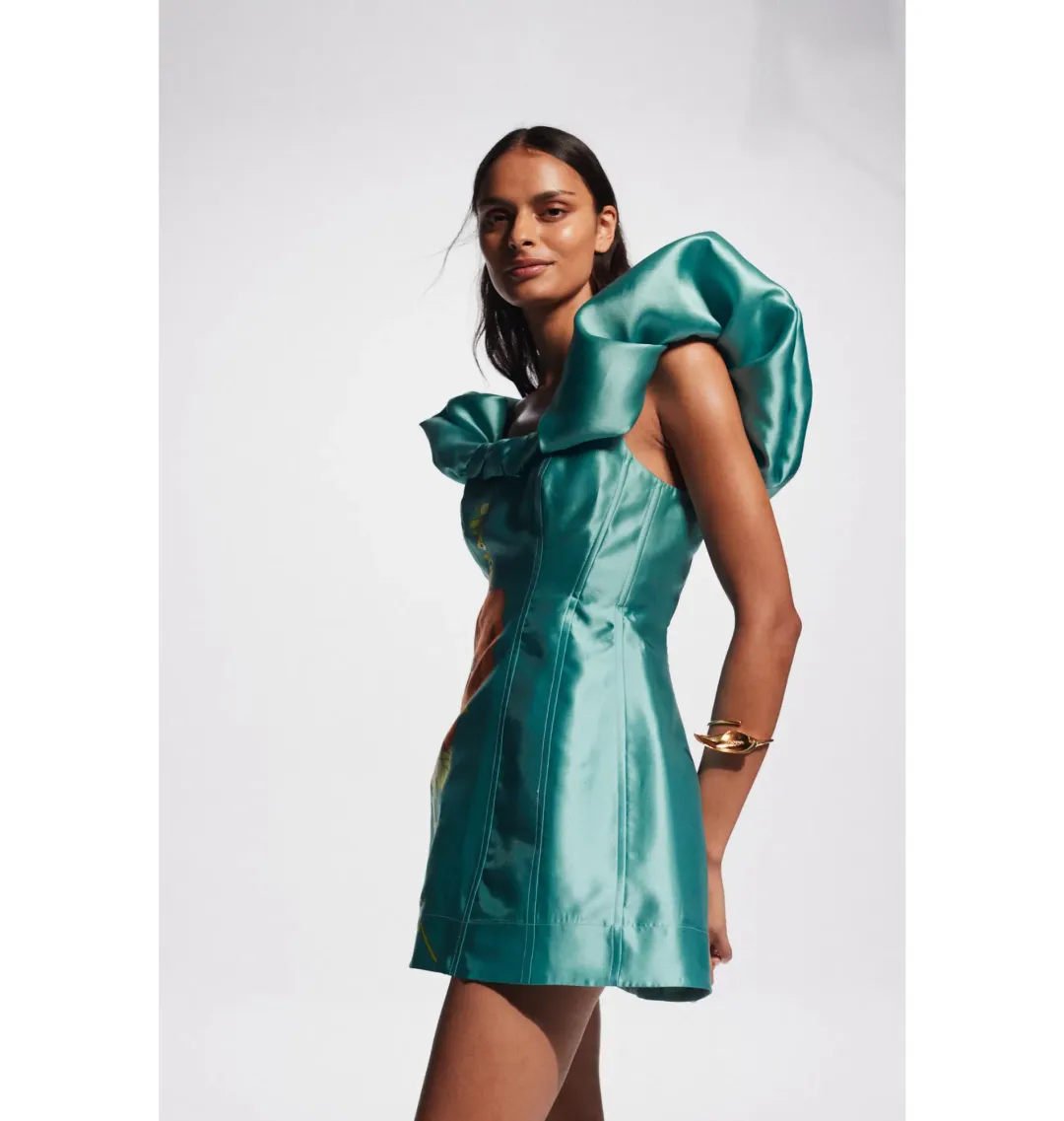  Alemais Regent Mini Dress Jade Green Size AU 14 for rent on The Volte - main image