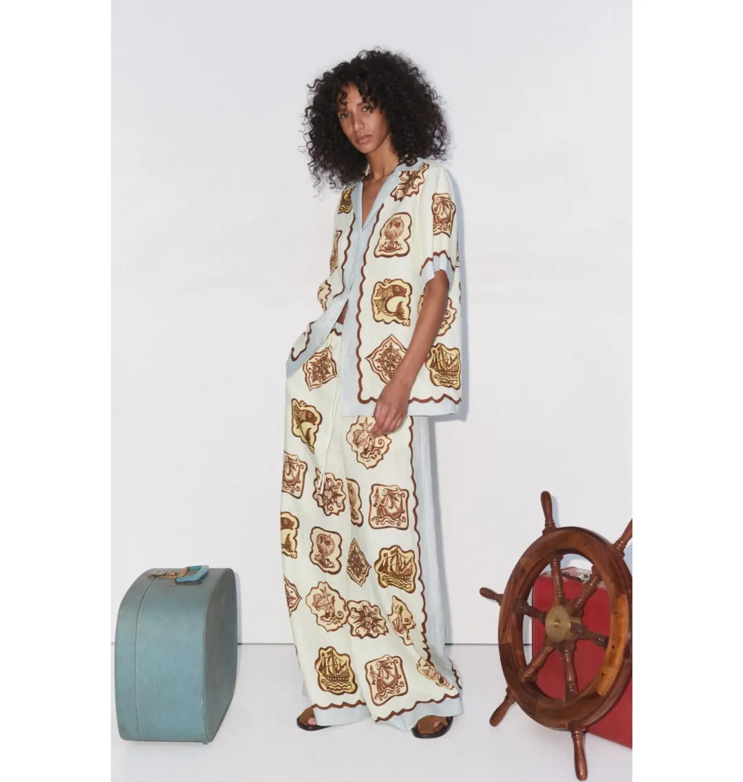 Alemais Relic Shirt and Pant Set Print Size AU 14 for rent on The Volte - main image