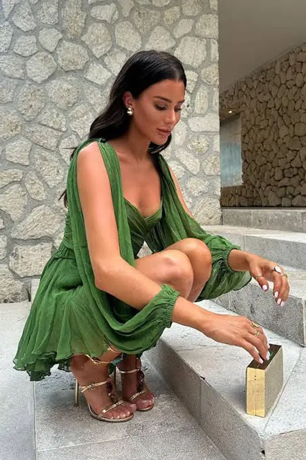 Chic Le Frique Gaia Mini Dress Pistachio Green Size 12 - Image 5