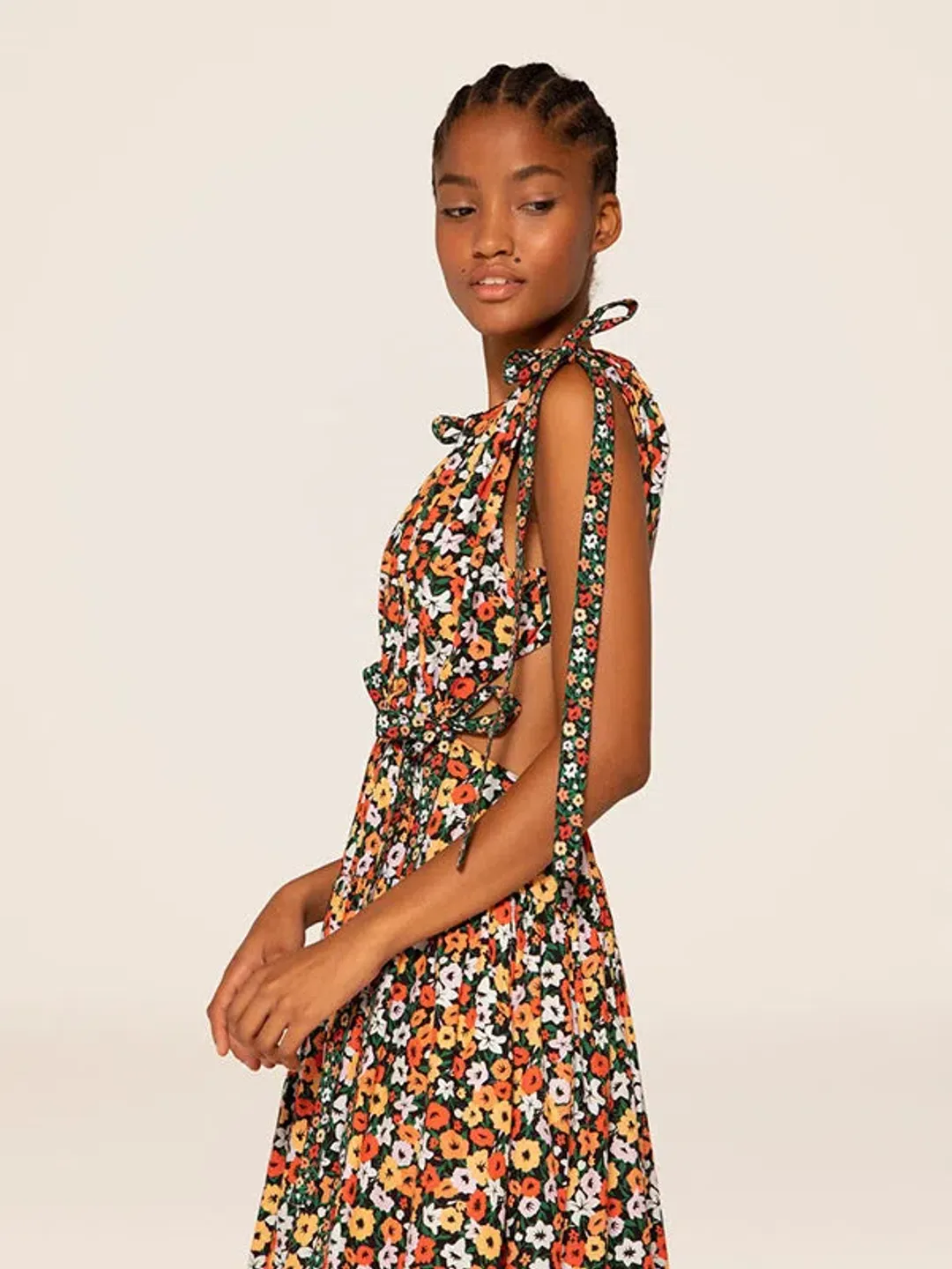 Agua Bendita Guaguanco La Fania Noche Dress  Floral Size 6 for rent on The Volte - main image