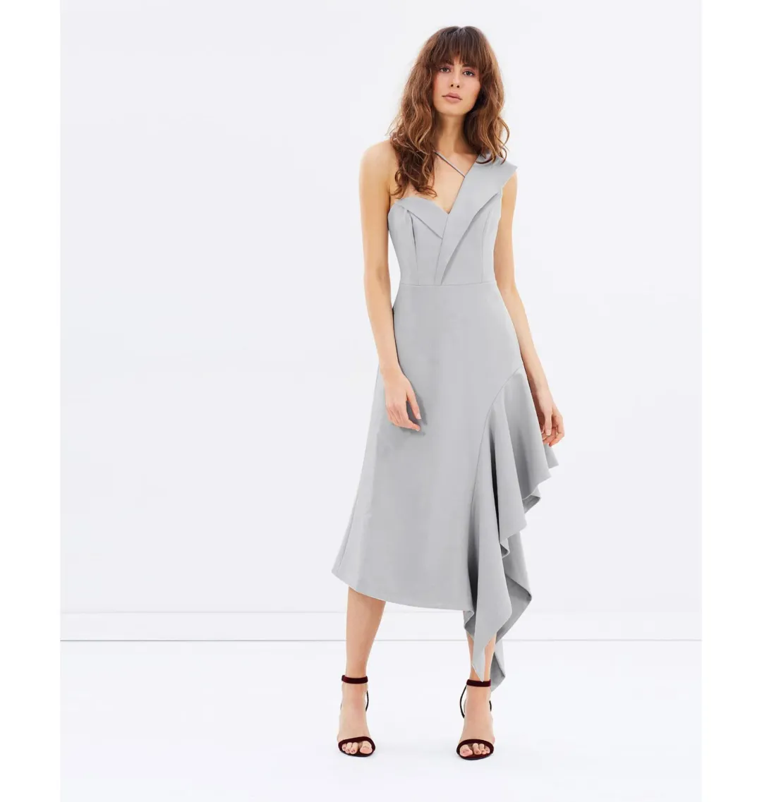 Talulah The Label Stand Alone Midi Dress Grey Size AU 12 for rent on The Volte - main image