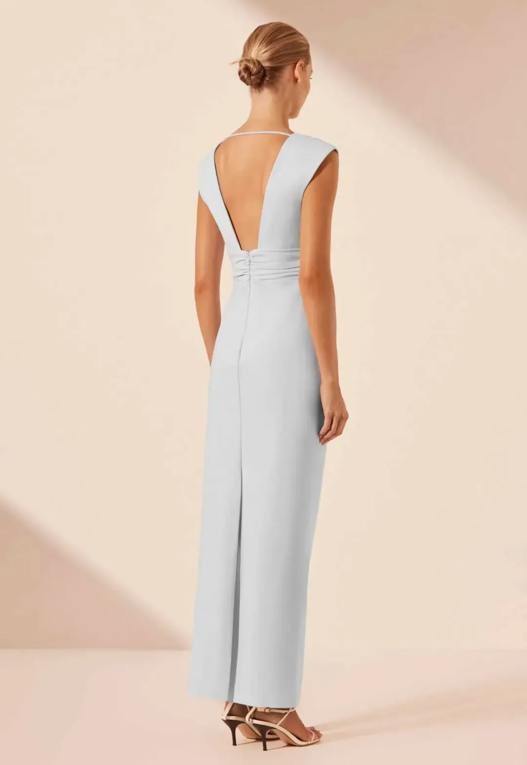 Shona Joy Lani Plunged Cut Out Maxi Dress Sky Size 8  for rent on The Volte - main image