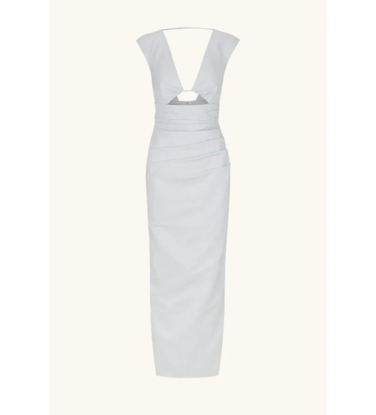 Shona Joy Lani Plunged Cut Out Maxi Dress Sky Size 8  - Image 4