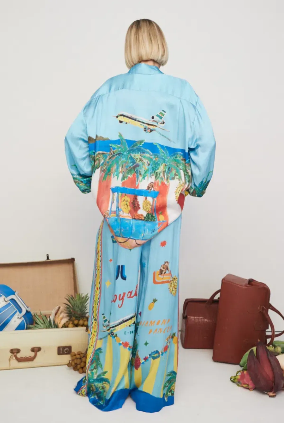 ALEMAIS ALL ABOARD SILK SHIRT AND PANTS SET S6-8 - Image 2