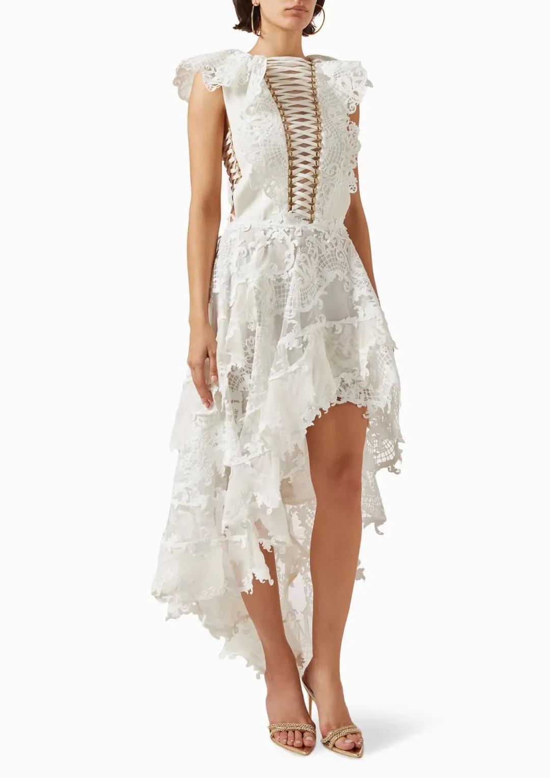 Zimmermann Coaster Corset Laced Gown In Ivory Size 0 / AU 8 for rent on The Volte - main image