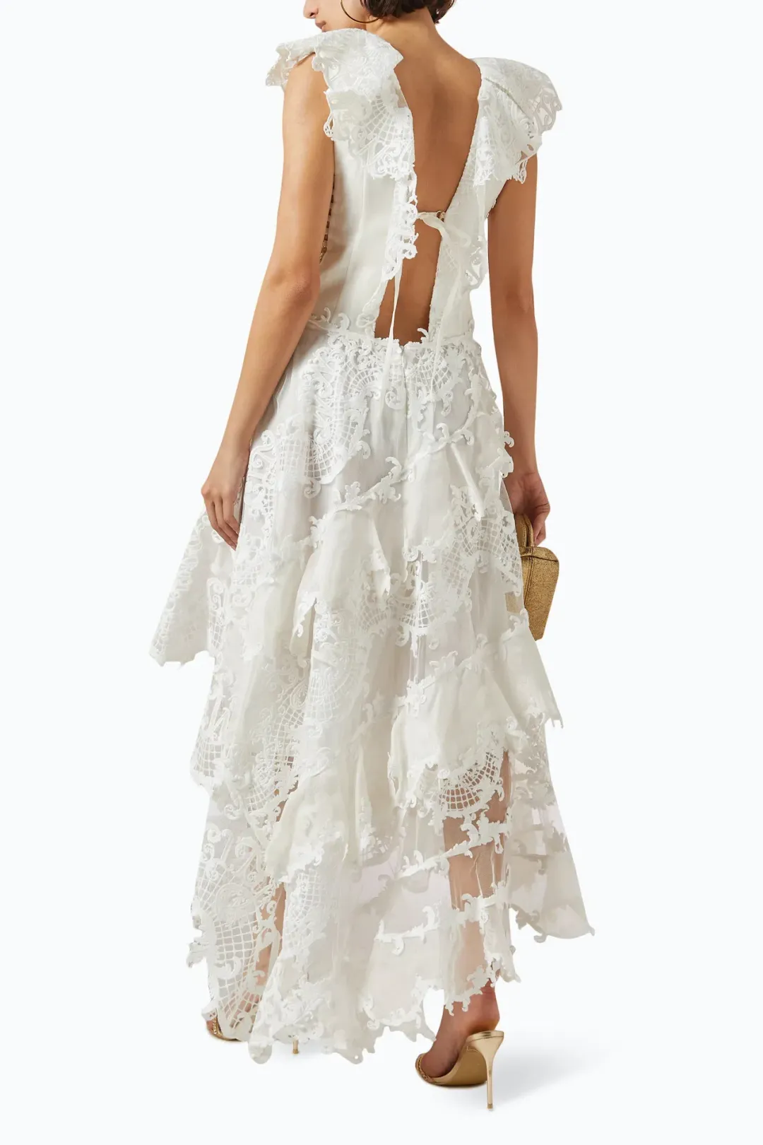 Zimmermann Coaster Corset Laced Gown In Ivory Size 0 / AU 8 for rent on The Volte - main image