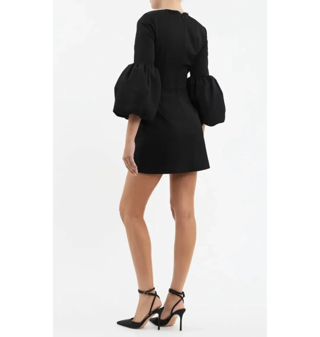 Rebecca Vallance Augustine Bow Mini Dress Black Size AU 14  for rent on The Volte - main image