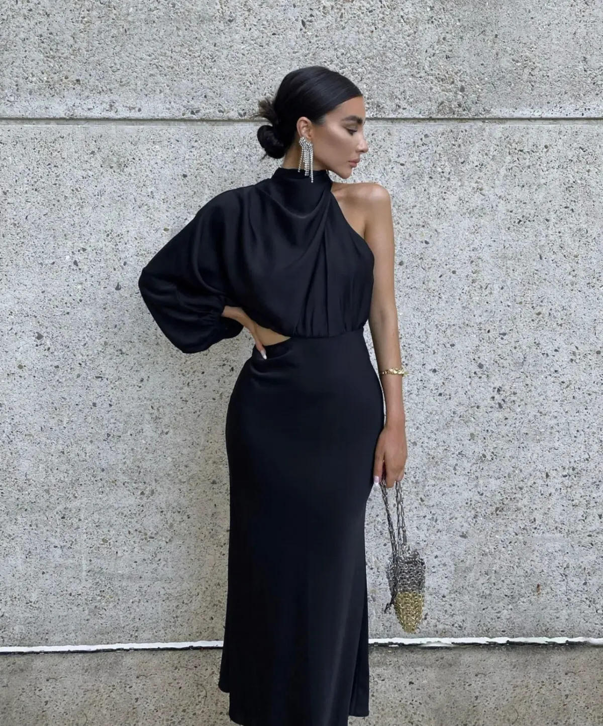 Sheike Olivia One Shoulder Dress Black in Size 8 - Image 2