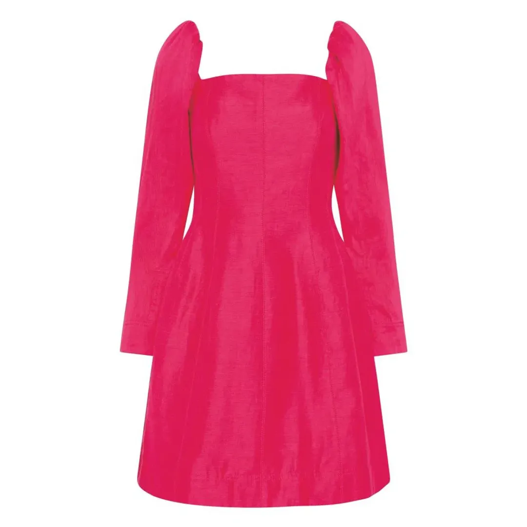 Aje Baret Sleeved Mini Dress Hot Pink Size 14 for rent on The Volte - main image