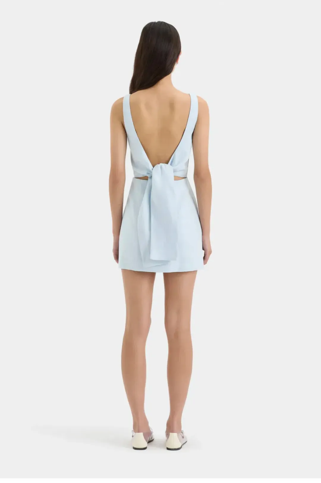 Sir The Label Iris Tie Mini Dress Light Blue Size 1 / AU 8 for rent on The Volte - main image