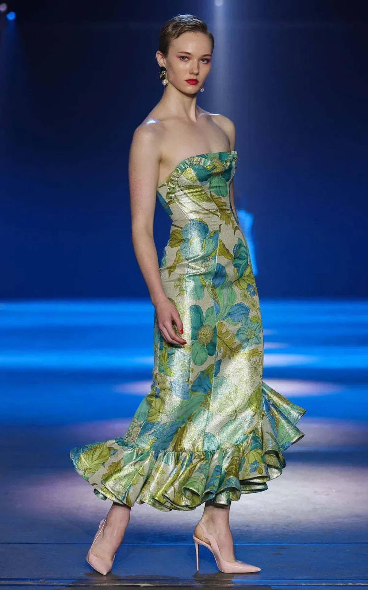 Alemais Janis Strapless Midi Dress Multi Print Size 6 - Image 3